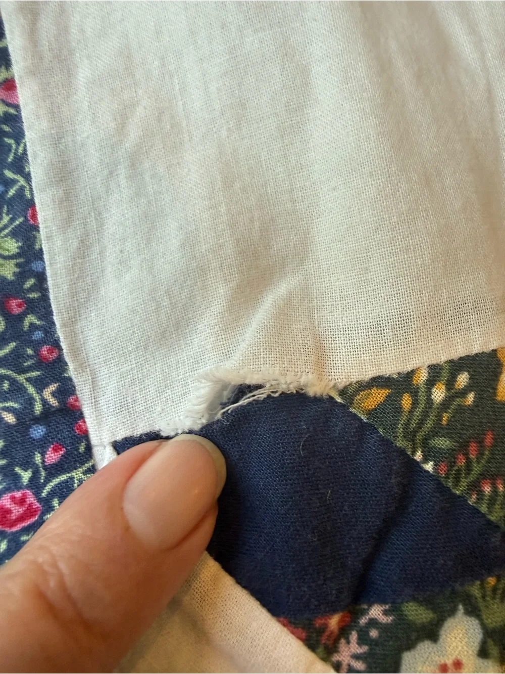 Vtg FLAWS As Is Peking Handicraft Full/Queen Broken Star Patchwork Quilt Farmhou